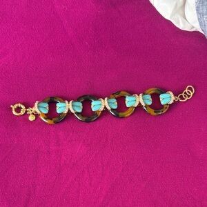 Elegant Gold and Blue Bracelet